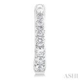 1/4 Ctw Graduated Round Cut Diamond Fashion Huggie Petites in 10K White Gold